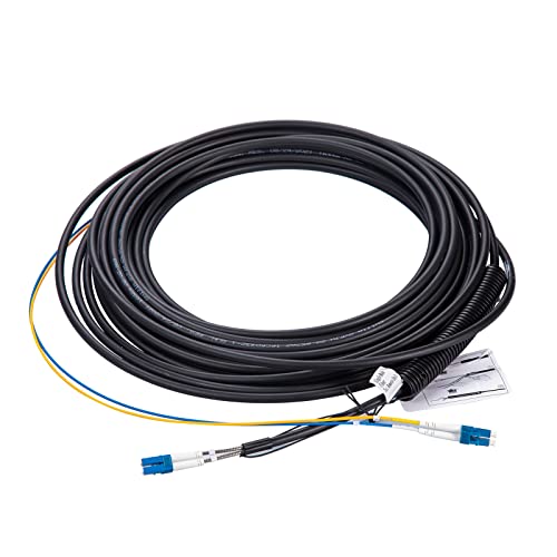 Gepanzerte Glasfaser-kabel LC/UPC to LC/UPC OS2 Singlemode Duplex 9/125μm, 4G/5G Base Station Armored cable, Indoor and Outdoor LC Fiber Cable, 66ft/20M von 10Gtek