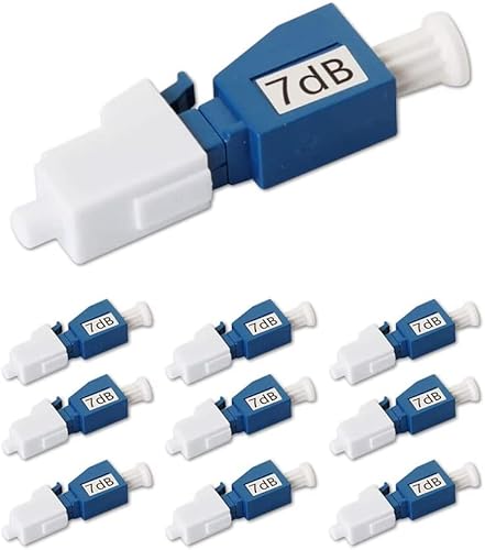 LC/UPC Fiber Optic Attenuator 7dB, 10 Pack, in-Line Attenuator, Male/Female, Single-mode Fixed, dB Options: 3dB, 5dB, 7dB, 10dB von 10Gtek