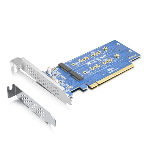 10Gtek PCIe 3.0 to NVMe (4) M.2 Adapter for M.2 (M Key) SSD, PCIe X16, Requires Motherboard BIOS Support for Bifurcation von 10Gtek