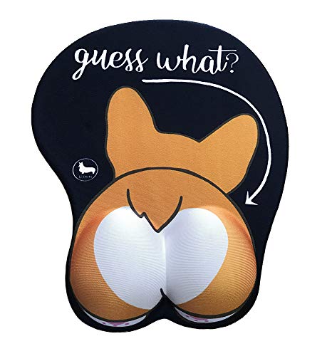 3D Guess What Corgi Butt Form Silikon Mauspad - 21 x 26 cm von 123Arts