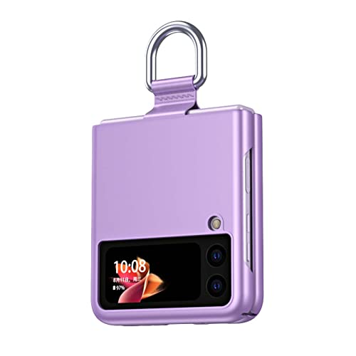 KERUN Hülle für Samsung Galaxy Z Flip 3 5G Handyhülle mit Schnalle, Ultradünne, rutschfeste, Stoßfeste Handyhülle mit Ring.Lila von KERUN