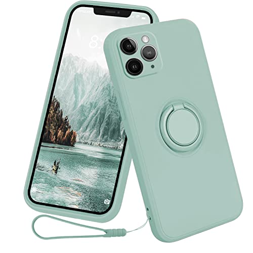 13peas Hülle für iPhone 11/Pro/Pro Max（2019） Handyhülle，Silikon Ständer Case 360 Grad Ringhalter Apple Cover mit Band Kette Magnetischen Autohalterungen handyhülle (11 Pro Max, Eismeerblau) von 13peas