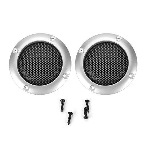 143 2PCS 2-Zoll-Lautsprecherabdeckung Mesh-Lautsprecher Dekorativer Kreis Subwoofer Grillabdeckung Schutzschutz Autolautsprecher-Schutzgitterabdeckung(Silber) von 143