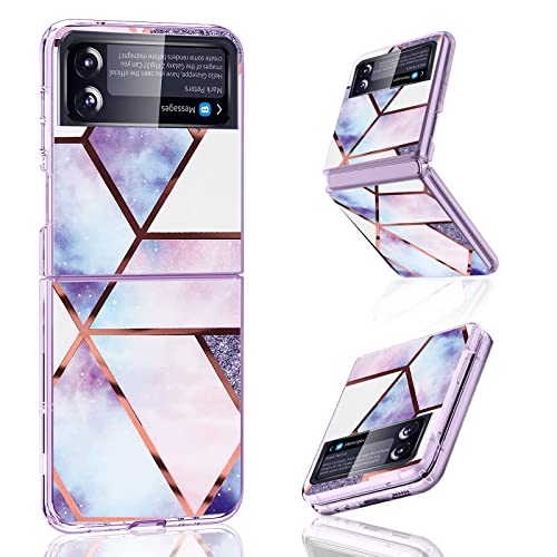 18eay Z Flip3 5G Silikon Handyhülle für Samsung Galaxy Z Flip 3 Hülle Dünn Slim Marmor TPU Transparent Tasche Case Glitzer Soft Bumper Stoßfest Schutzhülle für Samsung Galaxy Z Flip 3 5G Handy von 18eay