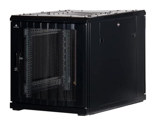 12 HE 19 Zoll - 19" Serverschrank mit Gitternetz-Türen vorne und hinten, niedrige Bauhöhe zum Aufstellen unter Schreibtischen (BxTxH) 600x1000x634mm - NEU! 19Power GmbH von 19Power