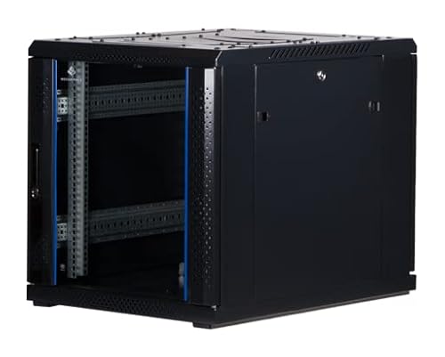 12 HE 19 Zoll - 19" Serverschrank mit Glastür, niedrige Bauhöhe zum Aufstellen unter Schreibtischen (BxTxH) 600x800x634mm - NEU! 19Power GmbH von 19Power