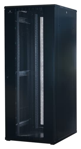 42 HE 19" Serverschrank mit zweigeteilten Gitternetz-Türen vorne und auf der Rückseite (BxTxH) 800x1000x2000mm von 19Power