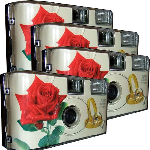 4X 1A Photo PORST Einwegkamera Partykamera Hochzeitskamera rote Rose+Ringe je 27 Aufnahmen von 1A PHOTO PORST