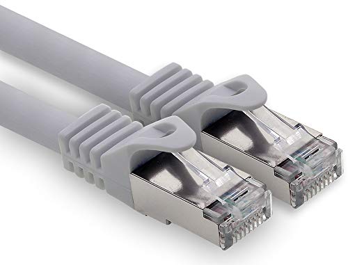 0,25m - grau - 1 Stück CAT.7 Computer Ethernet Kabel Netzwerkkabel (Rohkabel) Patchkabel S-FTP LSZH PIMF 10GB s RJ45 Stecker Cat6a von 1CONN