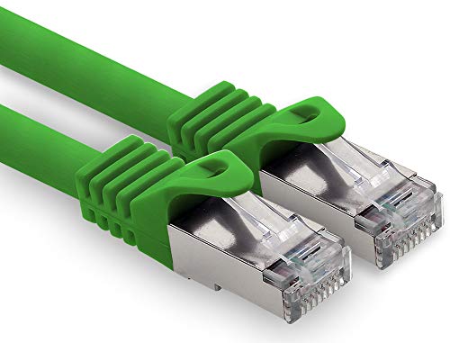 10m - grün - 1 Stück CAT.7 Computer Ethernet Kabel Netzwerkkabel (Rohkabel) Patchkabel S-FTP LSZH PIMF 10GB s RJ45 Stecker Cat6a von 1CONN