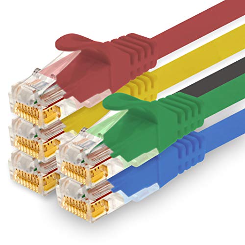 1CONN - 0,25m Netzwerkkabel, Ethernet, Lan & Patchkabel für maximale Internet Geschwindigkeit & verbindet alle Geräte mit RJ 45 Buchse 5 Farben 01 von 1CONN