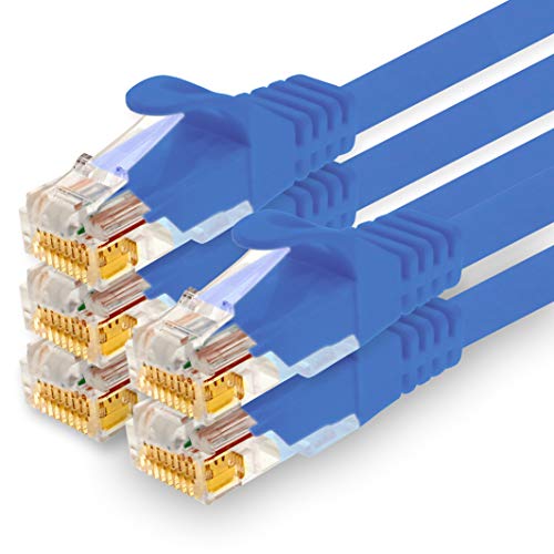 1CONN - 0,5m Netzwerkkabel, Ethernet, Lan & Patchkabel für maximale Internet Geschwindigkeit & verbindet alle Geräte mit RJ 45 Buchse blau - 5 Stück von 1CONN