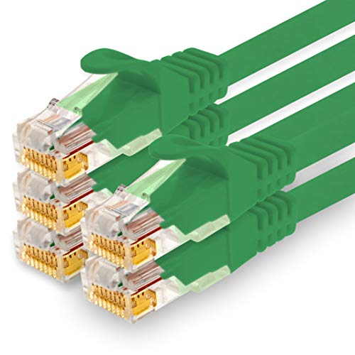 1CONN - 0,5m Netzwerkkabel, Ethernet, Lan & Patchkabel für maximale Internet Geschwindigkeit & verbindet alle Geräte mit RJ 45 Buchse grün - 5 Stück von 1CONN