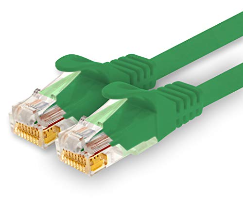 1CONN - 1,0m Netzwerkkabel, Ethernet, Lan & Patchkabel für maximale Internet Geschwindigkeit & verbindet alle Geräte mit RJ 45 Buchse grün - 1 Stück von 1CONN