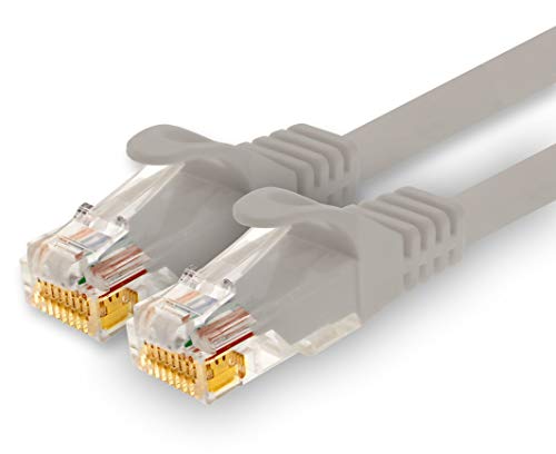 1CONN - 10m Netzwerkkabel, Ethernet, Lan & Patchkabel für maximale Internet Geschwindigkeit & verbindet alle Geräte mit RJ 45 Buchse grau - 1 Stück von 1CONN