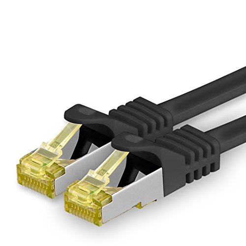1CONN 1X 5.0 M - CAT-7 Cat.7 Netzwerk-Kabel, Ethernet, Lan & Patch Kabel RJ-45 SFTP 10GB/s - schwarz von 1CONN