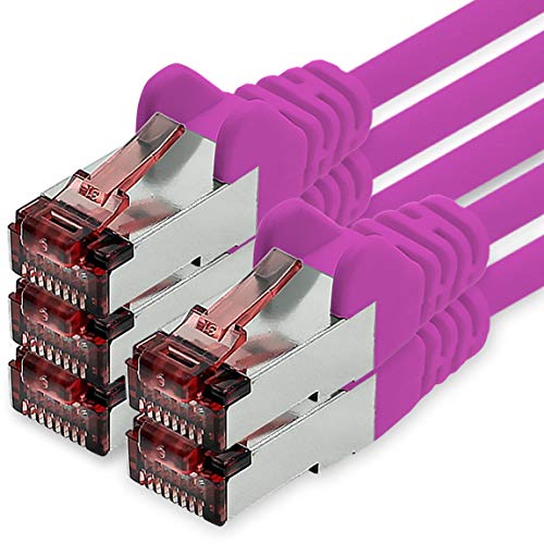 1CONN Cat6 Netzwerkkabel 5 X 0,25m magenta Ethernetkabel Lankabel Cat6 Lan Netzwerk Kabel Sftp Pimf Patchkabel 1000 Mbit s von 1CONN