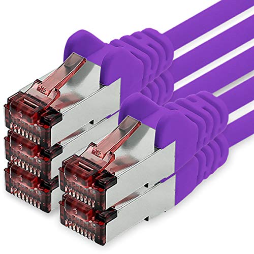 1CONN Cat6 Netzwerkkabel 5 X 2m violet Ethernetkabel Lankabel Cat6 Lan Netzwerk Kabel Sftp Pimf Patchkabel 1000 Mbit s von 1CONN