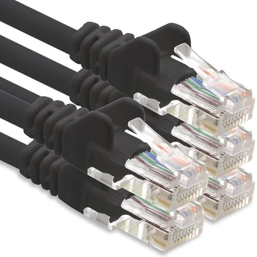 1CONN Netzwerkkabel CAT-6-Kabel RJ45 5x 0.5 m - Schwarz von 1CONN