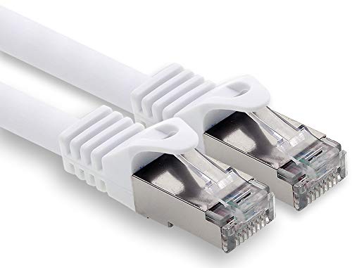 30m - weiss - 1 Stück CAT.7 Computer Ethernet Kabel Netzwerkkabel (Rohkabel) Patchkabel S-FTP LSZH PIMF 10GB s RJ45 Stecker Cat6a von 1CONN