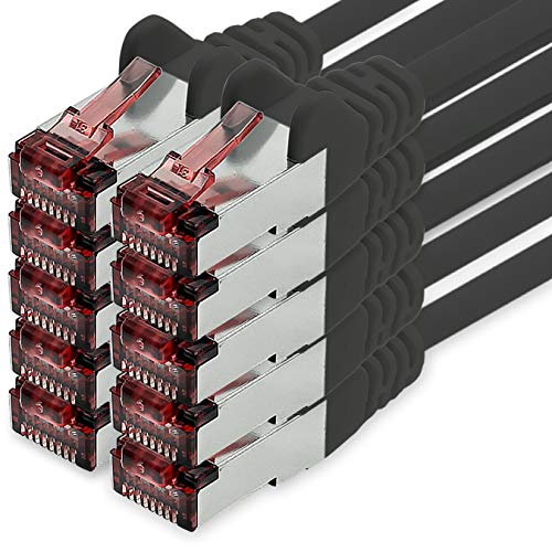 Cat6 Netzwerkkabel 10 X 1m schwarz Ethernetkabel Lankabel Cat6 Lan Netzwerk Kabel Sftp Pimf Patchkabel 1000 Mbit s von 1CONN