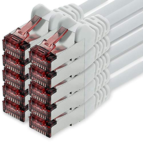 Cat6 Netzwerkkabel 10 X 2m weiß Ethernetkabel Lankabel Cat6 Lan Netzwerk Kabel Sftp Pimf Patchkabel 1000 Mbit s von 1CONN