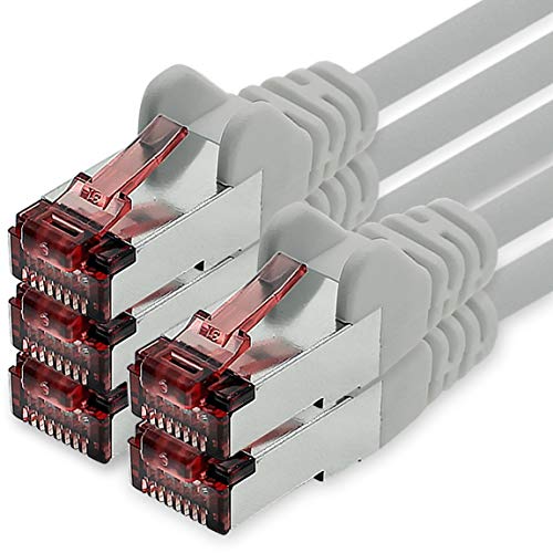 Cat6 Netzwerkkabel 5 X 1m grau Ethernetkabel Lankabel Cat6 Lan Netzwerk Kabel Sftp Pimf Patchkabel 1000 Mbit s von 1CONN