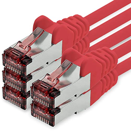 Cat6 Netzwerkkabel 5 X 1m rot Ethernetkabel Lankabel Cat6 Lan Netzwerk Kabel Sftp Pimf Patchkabel 1000 Mbit s von 1CONN