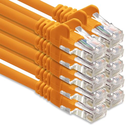 Netzwerkkabel CAT-6-Kabel RJ45 10x 0.25 m - Orange von 1CONN
