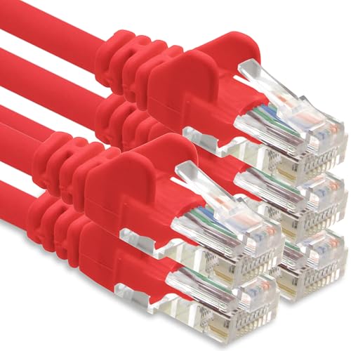 Netzwerkkabel CAT-6-Kabel RJ45 5x 1 m - Rot Netzwerkkabel CAT-6-Kabel RJ45 5x 1 m - Rot von 1CONN
