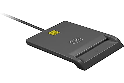 1LIFE Elektronischer Kartenleser Citizen – 1IFECRCITIZEN – kompatibel mit Cartão de Cidadão (Portugal) und elektronischem Ausweis (Spanien), USB 2.0, Abmessungen 65 x 85 x 18 mm, Schwarz von 1LIFE