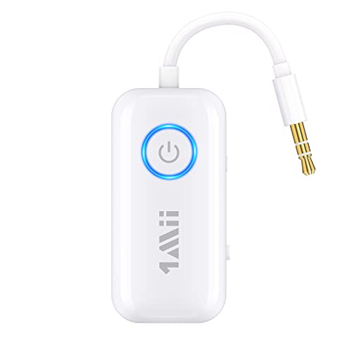 1Mii Bluetooth Adapter Transmitter, Bluetooth 5.3 Sender Empfänger Klinke 3,5 AUX für TV Kopfhörer, aptX Low Latency& HD, HiFi Audio Receiver für Stereoanlage, Auto, Airplane- B06T2 von 1Mii