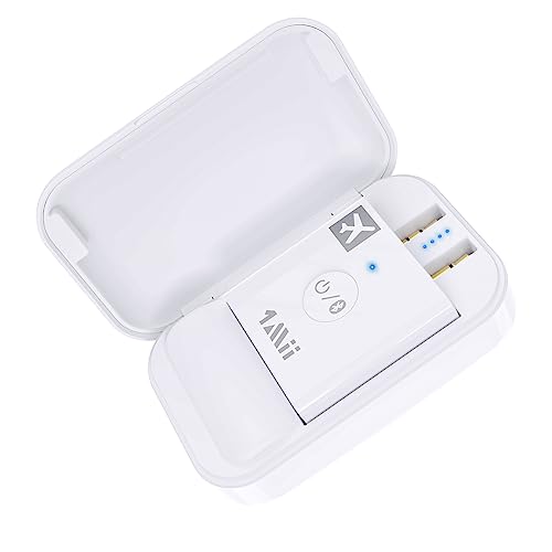 1Mii Flugzeug Bluetooth 5.3 Adapter für Kopfhörer, aptX Adaptive/HD/Low Latency Wireless Audio Transmitter mit tragbarem Ladekoffer für den Einsatz in Airplane, im Fitnessstudio, beim Spielen -Weiss von 1Mii