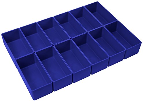 12 Stück Universal-Sortierkästen, blau, Abm. ca. 10 x 5 x 4 cm (LxBxH) von 1a-TopStore