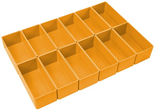 12 Stück Universal-Sortierkästen, gelb, Abm. ca. 10 x 5 x 4 cm (LxBxH) von 1a-TopStore