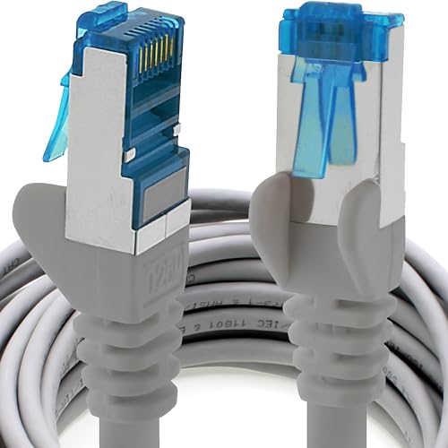 0,5m - CAT6a - Netzwerkkabel grau - 1 Stück CAT 6 A Patchkabel 10000 Mbit s SFTP PIMF 500 MHz kompatibel zu CAT5 CAT6 CAT7 DSL Internet Switch Router von 1aTTack.de