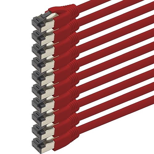 0,5m Cat 8 Netzwerkkabel CAT8 Kabel Rot - 10 Stück Cat.8 Lan 2000 Mhz 40 Gbit s 40GBase-T Poe+ Patchkabel Ethernetkabel LSZH - 10 x 0,5 Meter Rot 0,5m Cat 8 Netzwerkkabel CAT8 Kabel Rot - 10 Stück Cat.8 Lan 2000 Mhz 40 Gbit s 40GBase-T Poe+ Patchkabel Ethernetkabel LSZH - 10 x 0,5 Meter Rot von 1aTTack.de