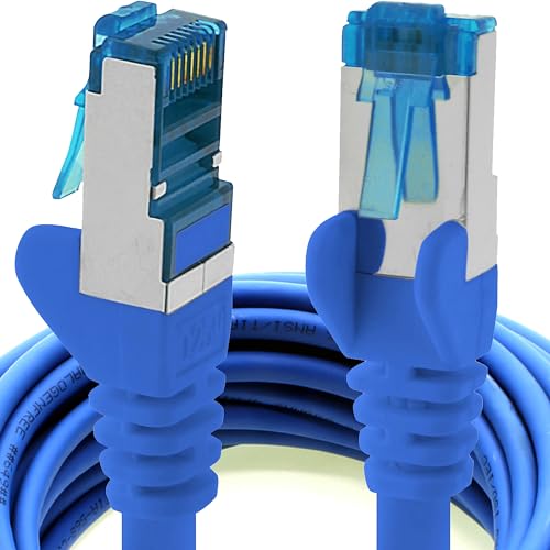 0.25m - CAT6a - Netzwerkkabel blau - 1 Stück CAT 6 A Patchkabel 10000 Mbit s SFTP PIMF 500 MHz kompatibel zu CAT5 CAT6 CAT7 DSL Internet Switch Router von 1aTTack.de