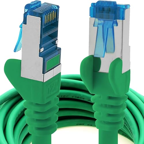 0.25m - CAT6a - Netzwerkkabel grün - 1 Stück CAT 6 A Patchkabel 10000 Mbit s SFTP PIMF 500 MHz kompatibel zu CAT5 CAT6 CAT7 DSL Internet Switch Router von 1aTTack.de