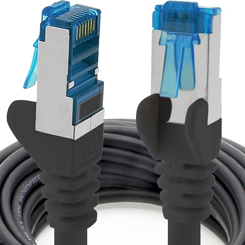 0.25m - CAT6a - Netzwerkkabel schwarz - 1 Stück CAT 6 A Patchkabel 10000 Mbit s SFTP PIMF 500 MHz kompatibel zu CAT5 CAT6 CAT7 DSL Internet Switch Router von 1aTTack.de