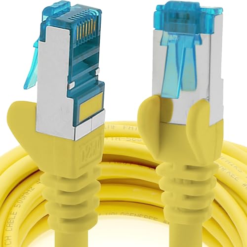 1,5m - CAT6a - Netzwerkkabel gelb - 1 Stück CAT 6 A Patchkabel 10000 Mbit s SFTP PIMF 500 MHz kompatibel zu CAT5 CAT6 CAT7 DSL Internet Switch Router von 1aTTack.de
