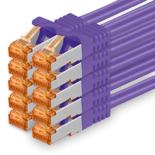 1,5m - Cat.7 Netzwerkkabel Violett - 10 Stück Gigabit Ethernet LAN Kabel 10000 Mbit s Patchkabel Cat7 Kabel S FTP PIMF Schirmung LSZH Cat.7 Rohkabel Rj45 Stecker Cat 6a - 10 x 1,5 Meter 1,5m - Cat.7 Netzwerkkabel Violett - 10 Stück Gigabit Ethernet LAN Kabel 10000 Mbit s Patchkabel Cat7 Kabel S FTP PIMF Schirmung LSZH Cat.7 Rohkabel Rj45 Stecker Cat 6a - 10 x 1,5 Meter von 1aTTack.de