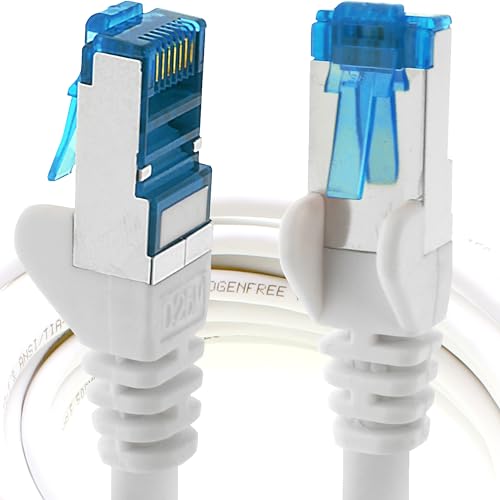 10m - CAT6a - Netzwerkkabel weiss - 1 Stück CAT 6 A Patchkabel 10000 Mbit s SFTP PIMF 500 MHz kompatibel zu CAT5 CAT6 CAT7 DSL Internet Switch Router von 1aTTack.de