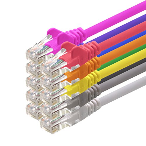 1aTTack CAT5 UTP Netzwerk-Patch-Kabel mit 2x RJ45 Stecker Set 10-Farben - 3m von 1aTTack.de