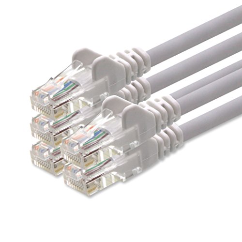 1aTTack CAT5 CAT 5 Netzwerk-Patch-Kabel SET (5 Stück) - 0,5m 0,5 Meter - UTP - UTP - Twisted Pair mit 2 x RJ45 Stecker und vergoldeten Kontaktflächen - weiss 1aTTack CAT5 CAT 5 Netzwerk-Patch-Kabel SET (5 Stück) - 0,5m 0,5 Meter - UTP - UTP - Twisted Pair mit 2 x RJ45 Stecker und vergoldeten Kontaktflächen - weiss von 1aTTack.de