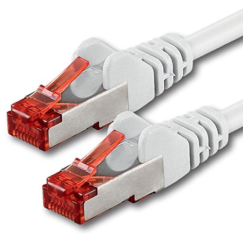 1aTTack CAT6 SFTP Netzwerk Patch Kabel doppelt geschirmt PIMF mit 2 x RJ45 Stecker WEISS - 5m 5 Meter von 1aTTack.de