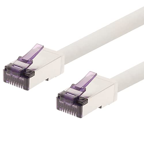 1aTTack.de - 0,15m - CAT6a Superflex- Ethernet Gigabit LAN Netwerkkabel RJ45 CAT6 A Patchkabel 10000 Mbit s SFTP PIMF 500 MHz kompatibel zu CAT6 CAT5 - weiß - 1 Stück von 1aTTack.de