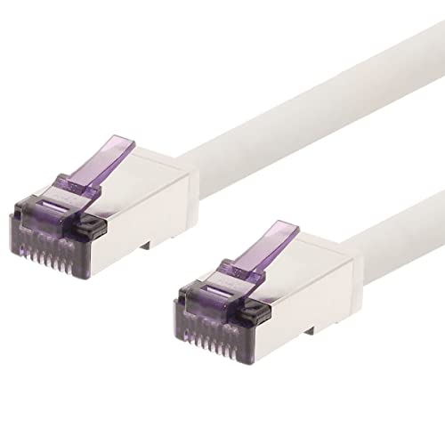 1aTTack.de - 0,25m - CAT6a Superflex- Ethernet Gigabit LAN Netwerkkabel RJ45 CAT6 A Patchkabel 10000 Mbit s SFTP PIMF 500 MHz kompatibel zu CAT6 CAT5 - weiß - 1 Stück von 1aTTack.de