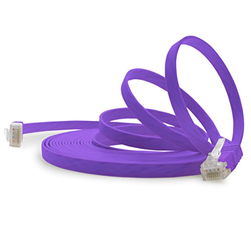 1aTTack.de 0,25m - Violett - 1 Stück - Cat.6 Flaches Netzwerkkabel Cat6 Flachkabel Ultra Flach Cat.6 Patchkabel 1000 Mbit/s Gigabit LAN (RJ45) Flach Slim Micro von 1aTTack.de