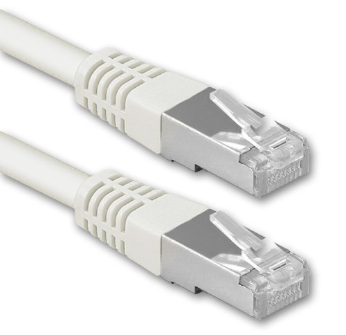 1aTTack.de 0,25m weiß - 1 Stück Cat.6 Patchkabel Netzwerkkabel CAT6 S-FTP Gigabit Lan PIMF CAT 6 Kupfer CU Halogenfrei Internet DSL Spielkonsole Smart TV von 1aTTack.de